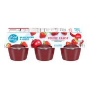 Collations de compote de pommes et fraises non sucrées