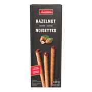 Biscuits rouleaux gaufrés à saveur de noisette