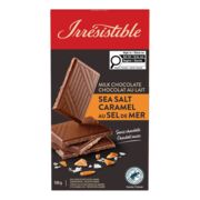 Tablette de chocolat au lait suisse à saveur de caramel et Sel de mer