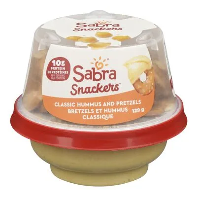 Hummus classique et bretzels