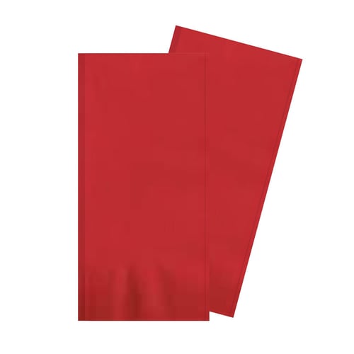 Serviette dîner rouge 2 plis 1/8 x200
