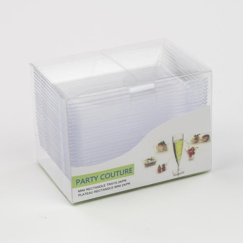 Mini plateau cocktail plastique transparent x24