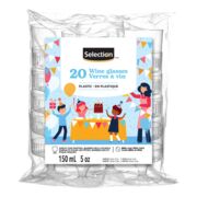 Verres à vin en plastique 5 oz