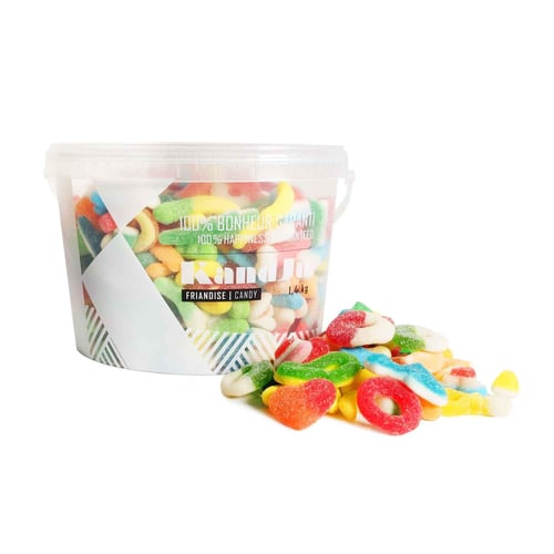 Seau bonbons mélangés sablé 1,4 kg