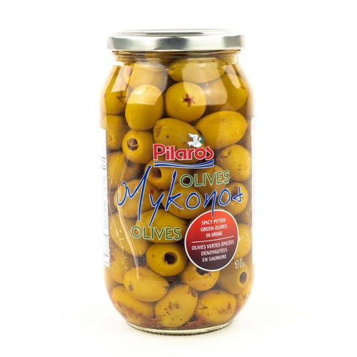 Olives vertes épicées dénoyautées 1 L