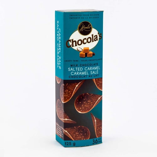 Tuiles croustillantes chocolat caramel salé 125 g
