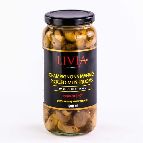 Champignons marinés dans l'huile épicée 500 ml
