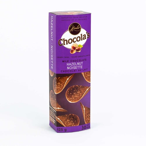 Tuiles croustillantes au chocolat au lait et à la noisette 125 g