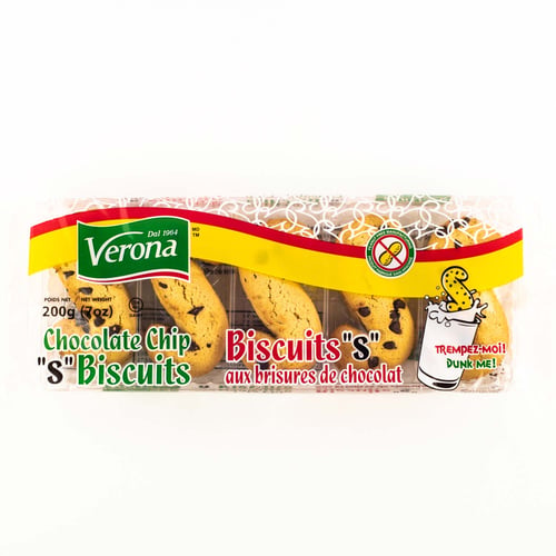 Biscuits S aux brisures de chocolat 200 g