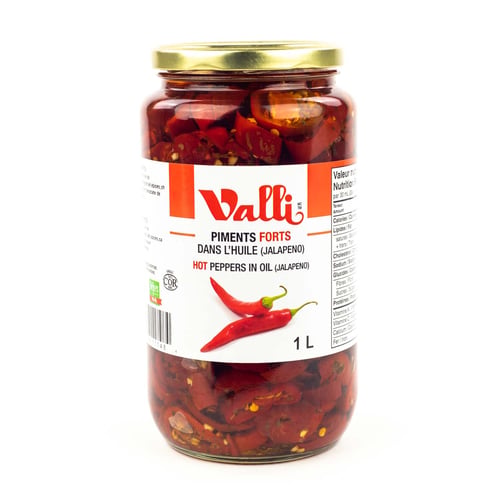 Piment jalapeno fort dans l'huile 1 L