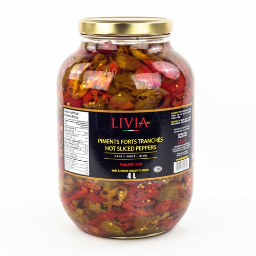 Piments forts tranchés dans l'huile 4 L