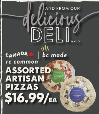ASSORTED ARTISAN PIZZAS