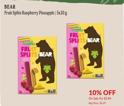 BEAR Fruit Splits Raspberry Pineapple