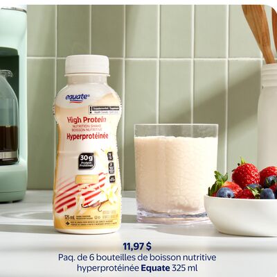 Paq. de 6 bouteilles de boisson nutritive hyperprotéinée Equate