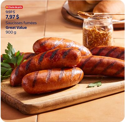 Saucisses fumées Great Value