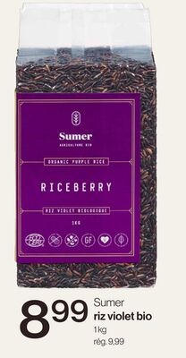 Sumer riz violet bio
