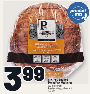 MICHE TRANCHÉE PREMIÈRE MOISSON | PREMIÈRE MOISSON SLICED LOAF