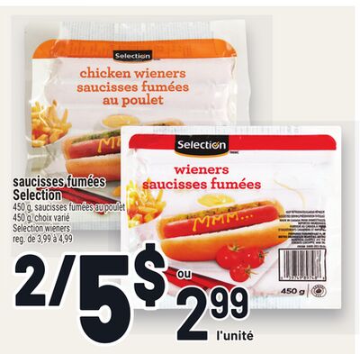 SAUCISSES FUMÉES SÉLECTION | SELECTION WIENERS