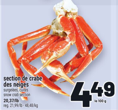 SECTION DE CRABE DES NEIGES | SNOW CRAB SECTION