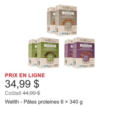 Wellth - Pâtes proteines 6 × 340 g