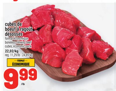 CUBES DE BŒUF À RAGOUT DÉSOSSÉS