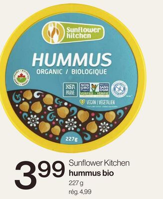 Sunflower Kitchen hummus bio