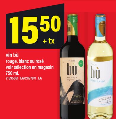 VIN BÙ ROUGE, 750 ML