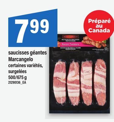 SAUCISSES GÉANTES MARCANGELO, 500/675 G