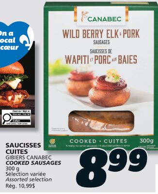 SAUCISSES CUITES GIBIERS CANABEC