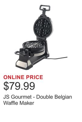 JS Gourmet - Double Belgian Waffle Maker