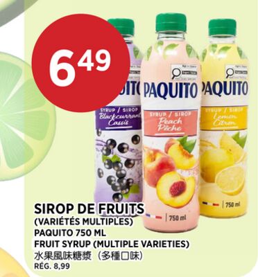 FRUIT SYRUP PAQUITO
