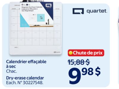 Calendrier effaçable å sec