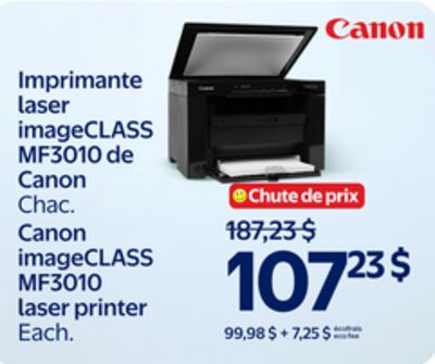 Imprimante laser imageCLASS MF3010 de Canon