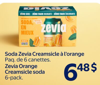 Soda Zevia Creamsicle à l'orange