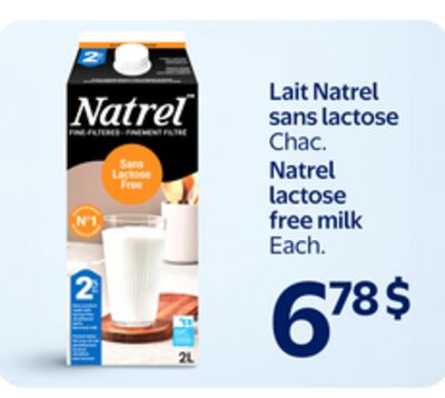 Lait Natrel sans lactose