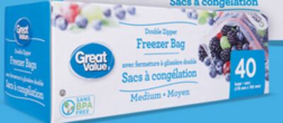 Sacs à congélation refermables Great Value