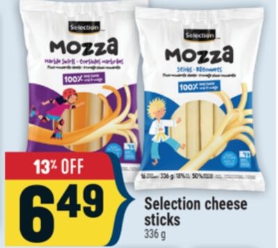 Selection cheese sticks