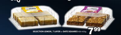 SELECTION LEMON, 7 LAYER OR DATE SQUARES
