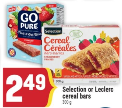 Selection or Leclerc cereal bars