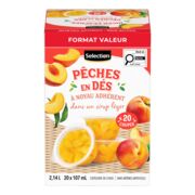 Coupes de pêches en dés dans un sirop léger