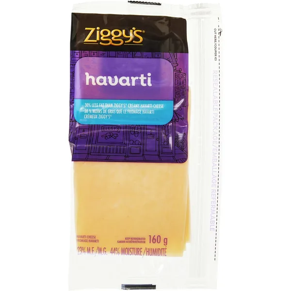 Tranches de fromage havarti
