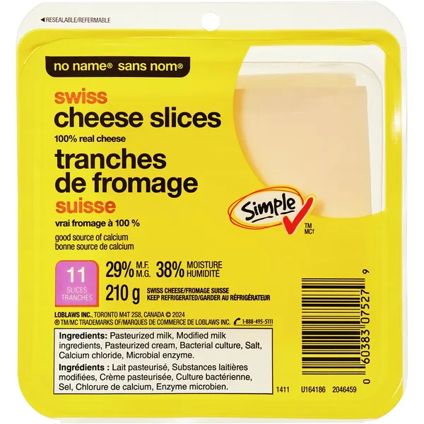 Tranches de fromage suisse