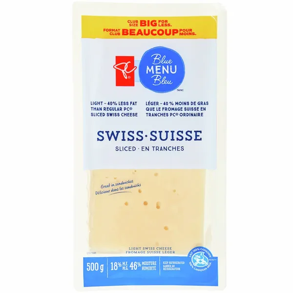 Tranches De Fromage Suisse Léger 18% M.G. Format Club