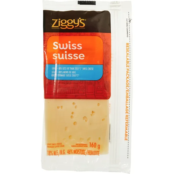 Tranches de fromage suisse léger