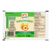 Tofu dessert à saveur de pêche et mangue