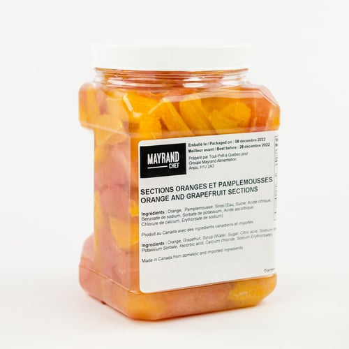 Section d'orange et pamplemousse 2 L