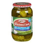 Cornichons à l'aneth et à l'ail réduits sel