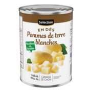 Pommes de terre blanches en dés