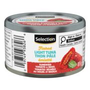 Thon pâle émietté aux tomates séchées au soleil et basilic