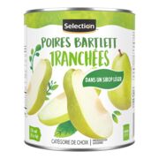 Poires Bartlett tranchées en sirop léger
